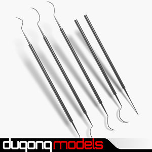 3d model dugm04 dentist picks tools