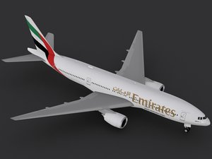 boeing 777-200 er emirates 3d model