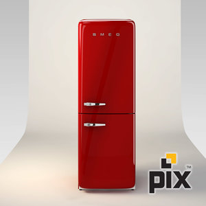 3d model smeg fridge freezer