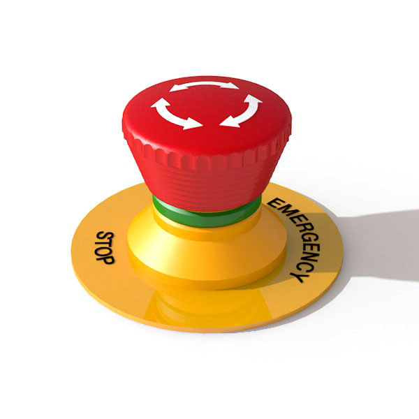 3d wrl emergency stop button