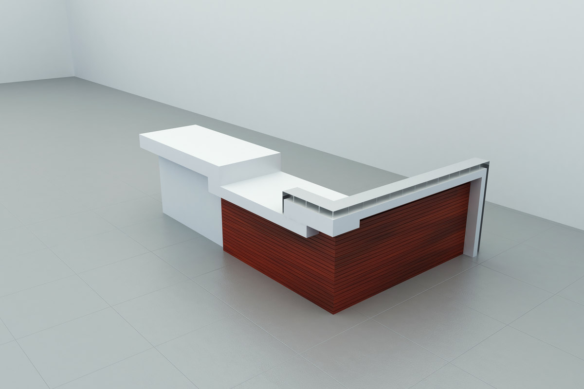 3d model modern desk reception