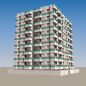apartment building 3d model