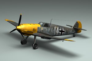 3d lwo wwii german bf109e fighter