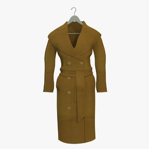 womans brown coat hanger 3d 3ds