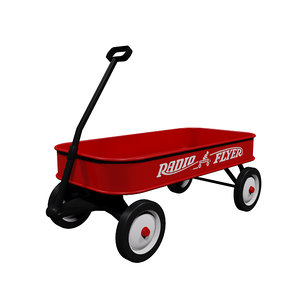 3d red radio flyer wagon
