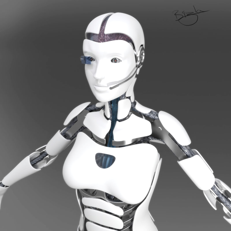 female cyborg obj