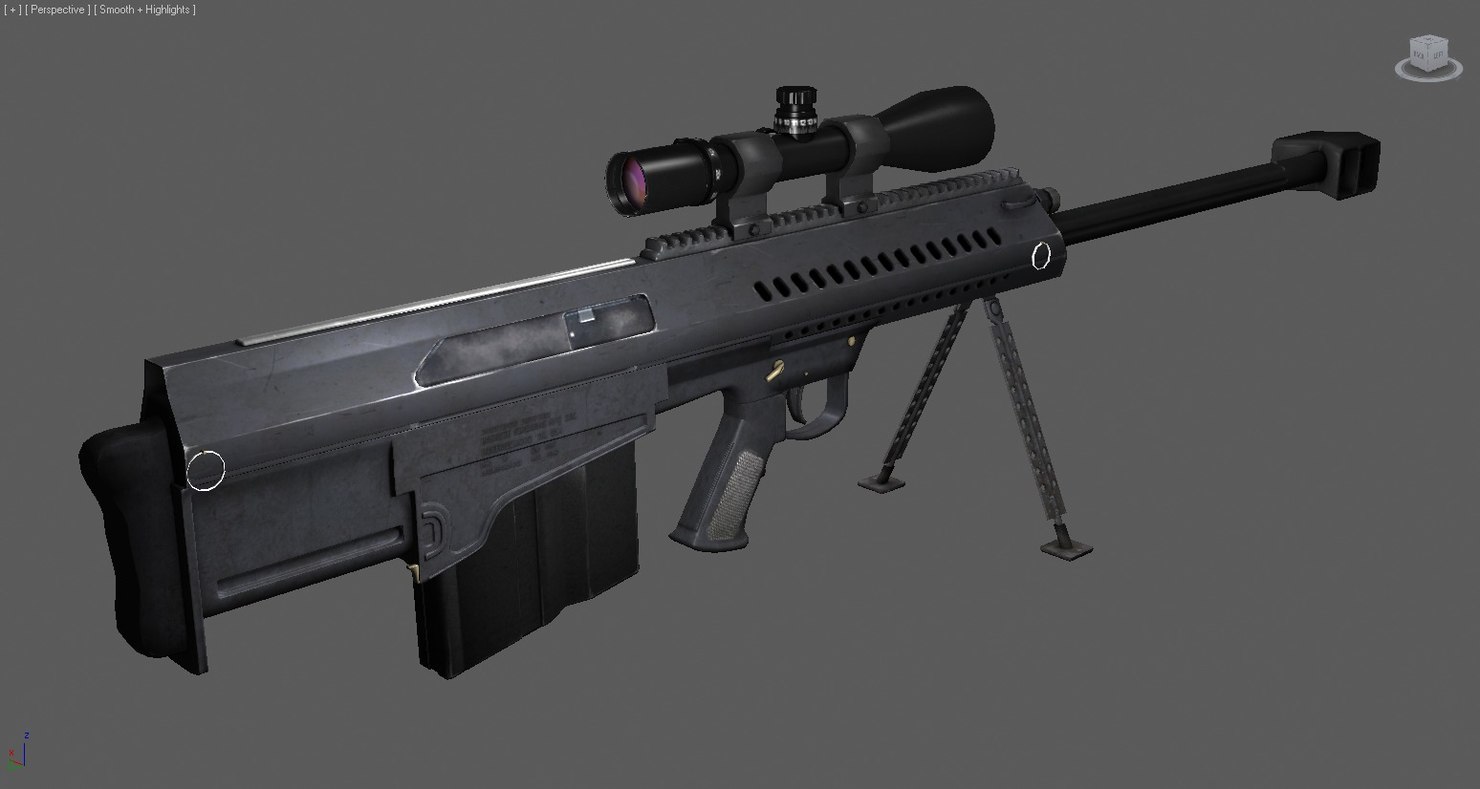 barret xm500 sniper rifle 3d obj