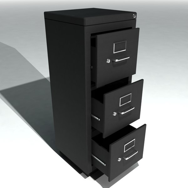 Set Single Metal Filing Cabinets 3ds, Single File Cabinet