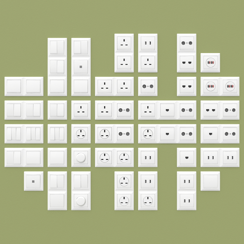 wall switches sockets 3d max