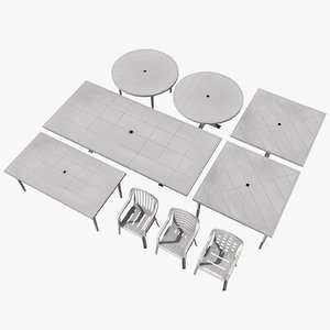 plastic table chair sets 3ds