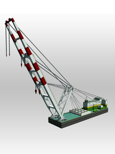 crane barge 3d 3ds