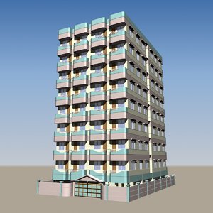 3d model apartment building