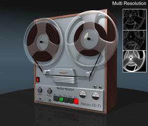 3d model reel tape recorder