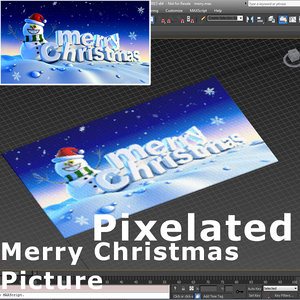 3d pixelated merry christmas