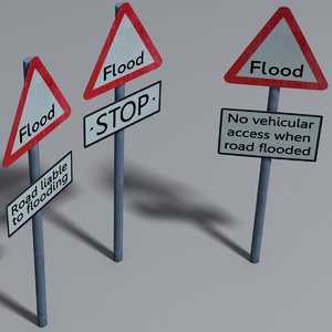 flood signs 3d model
