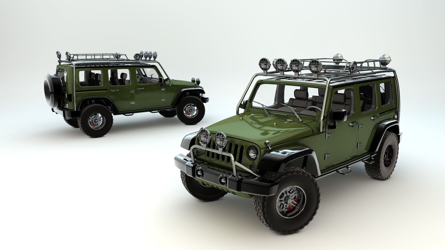 3d model supercharged jeep wrangler