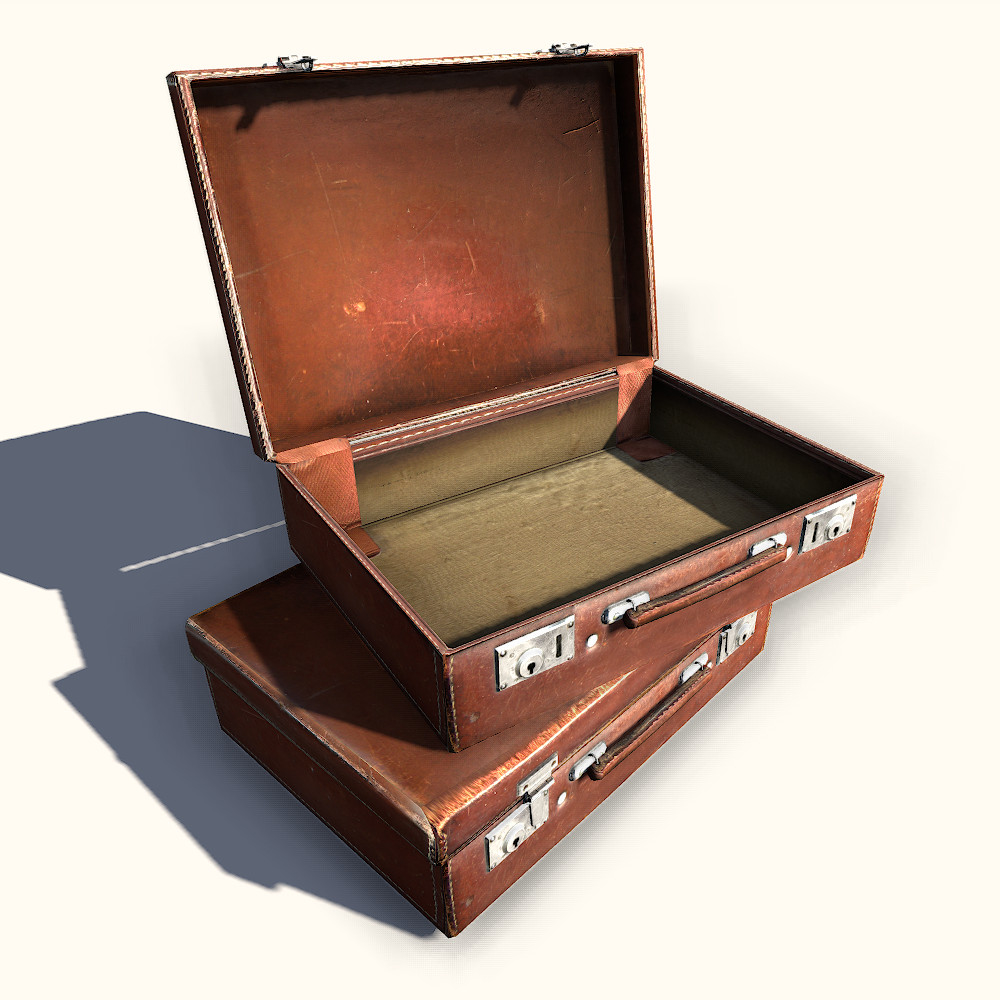 suitcase leather vintage