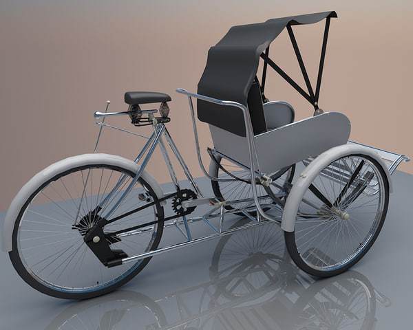 自行车人力车3d模型