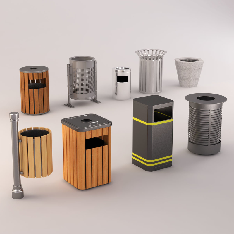 3d model street bin