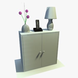 3ds max white cabinet decor