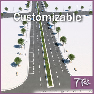 customizable street 3d max