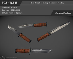 ka-bar knife 3d model
