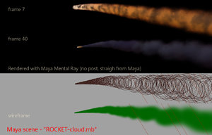 rocket smoke trail 3d model