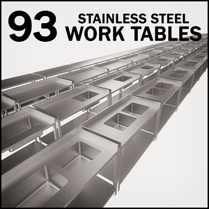 3d model work tables stainless steel