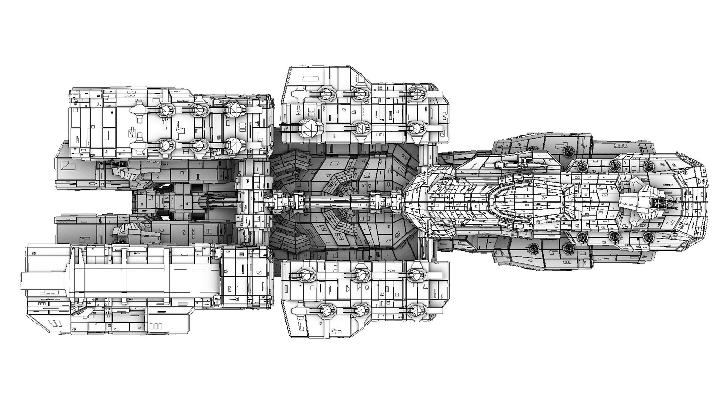 3d sci-fi spaceship