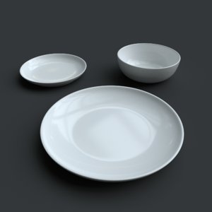 crockery plate bowl 3d model