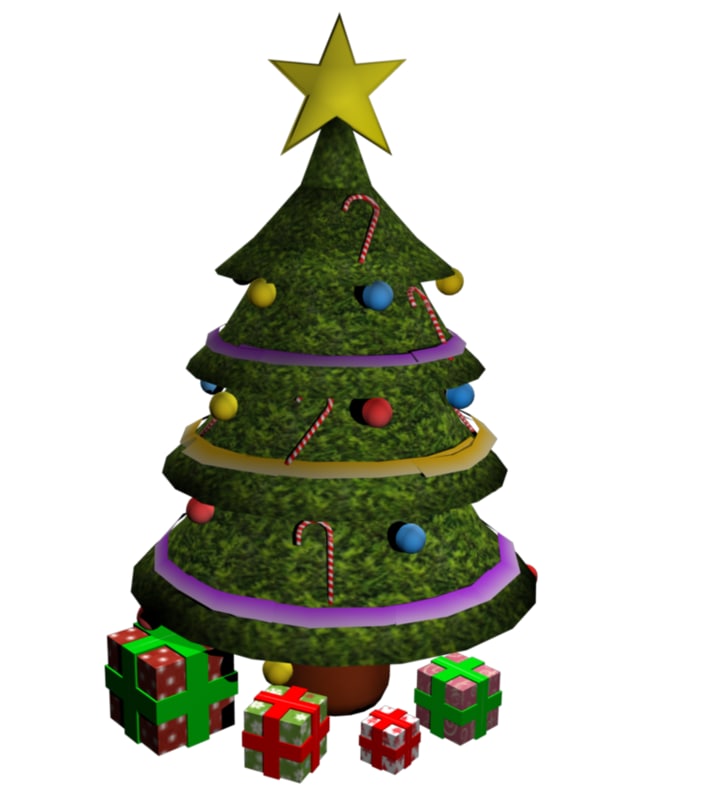 christmas tree presents obj