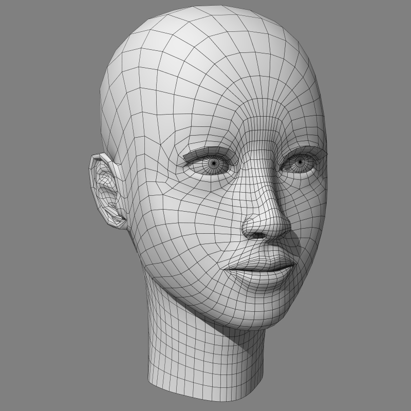 head asian girl 3d obj