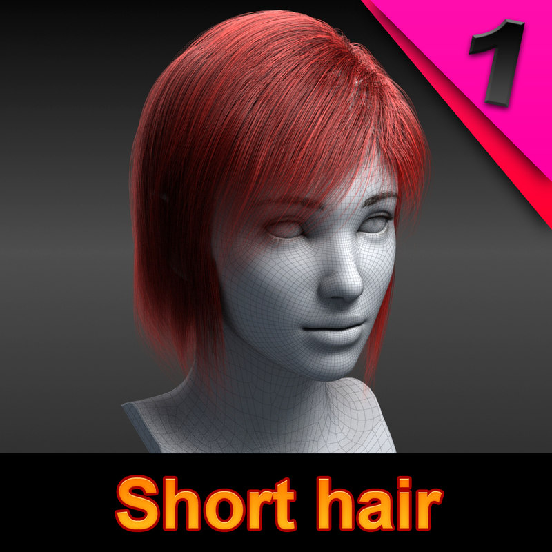 3ds max short hair style