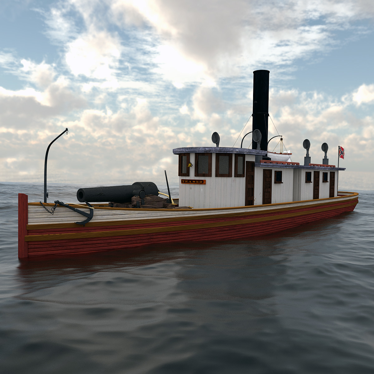 civil war tugboat gunboat 3d 3ds