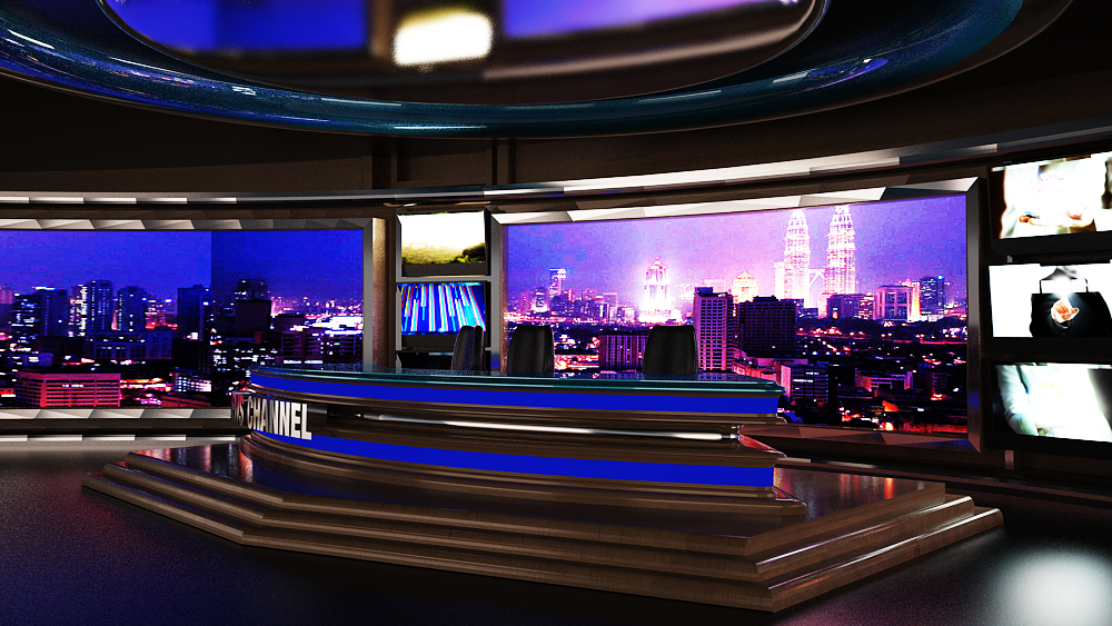 3d tv news room