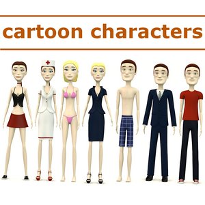3d tom cindy cartoon characters model