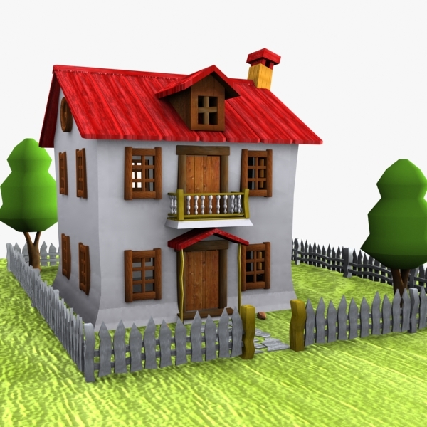 cartoon house toon 3d max