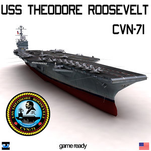 3d uss theodore roosevelt cvn-71 model