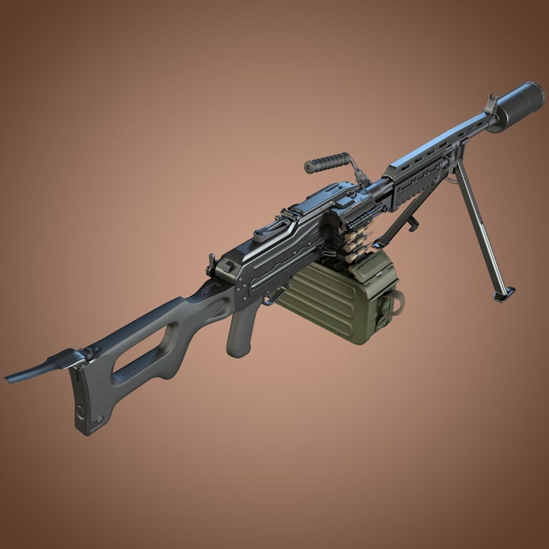 3d kalashnikov aek-999 barsuk machine gun