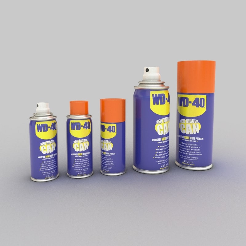 gun oil wd40 cans 3d model