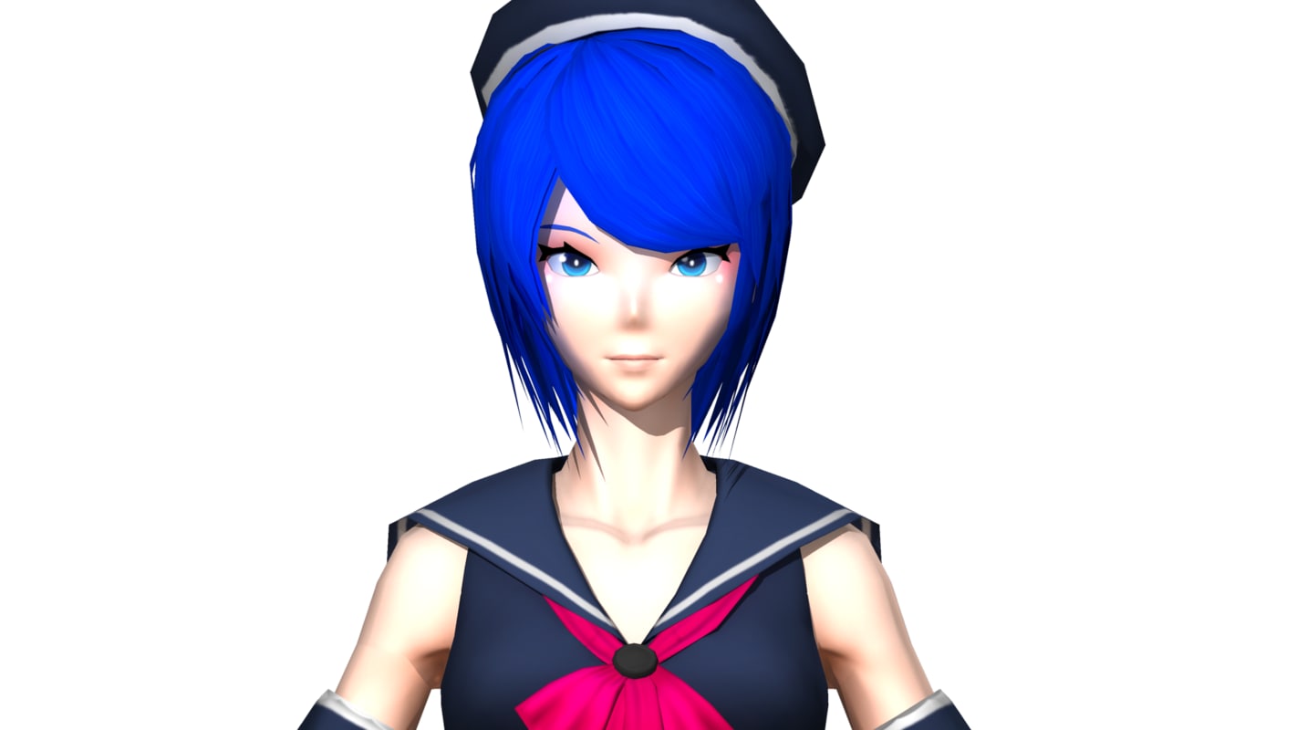 anime female 3d model