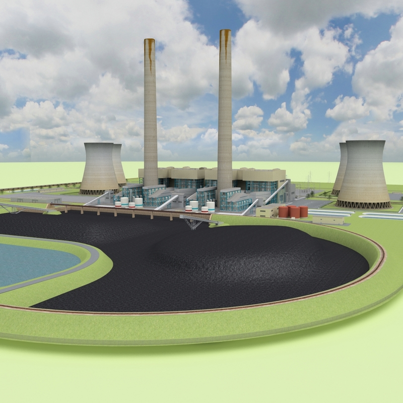 coal power plant 3d model