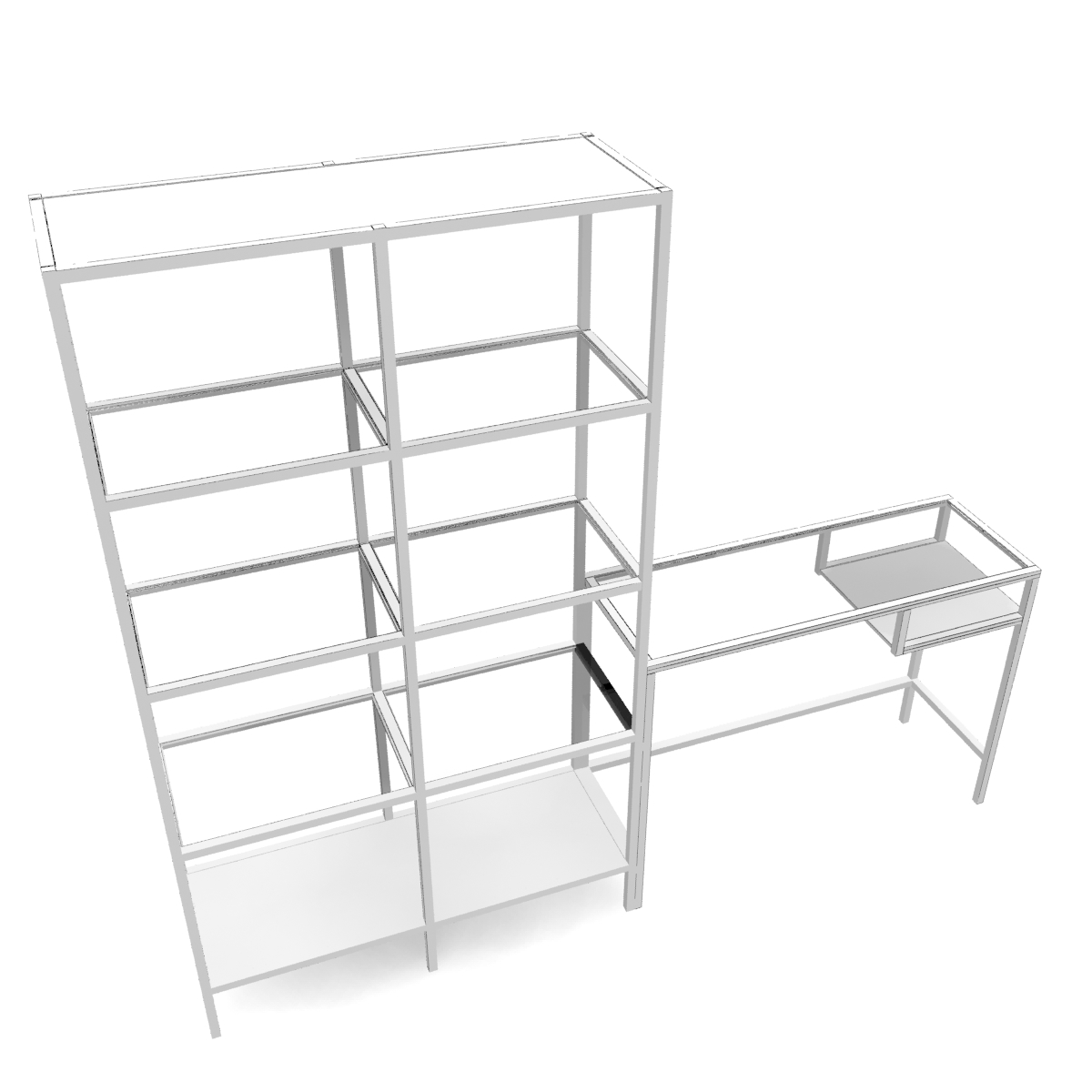 3d ikea shelving unit set