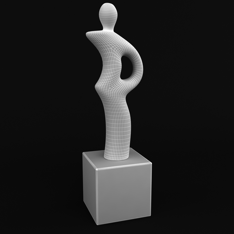 3ds abstract sculpture woman