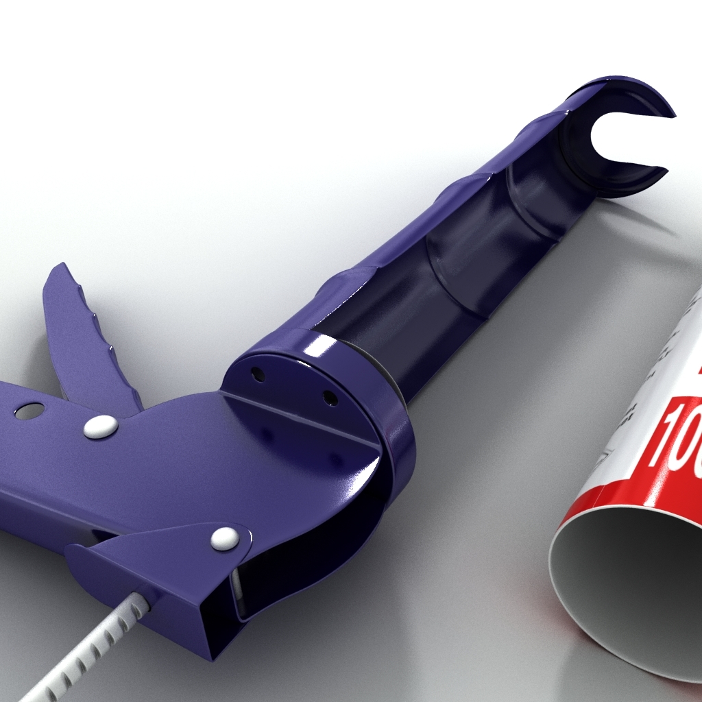 3d silicone tube gun model