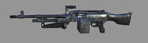 gun m240 machinegun 3d model