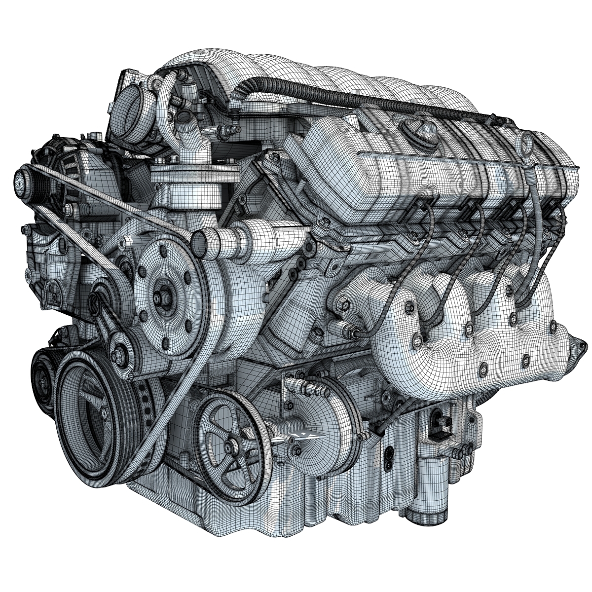 3d 2014 chevrolet silverado v8 engine model