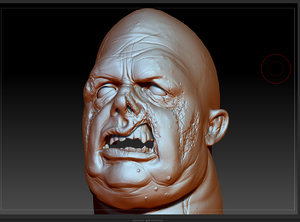 zbrush zombie head fat 3d model