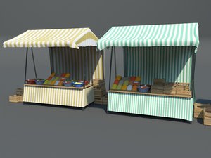 Market Stall 3d Models For Download Turbosquid