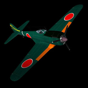 3ds max japanese ww2 fighter plane